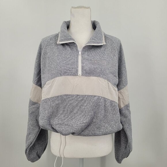 PINK Victoria's Secret Half Zip Sweater Knit Cropped Pullover Sweatshirt  Gray - Picture 5 of 12
